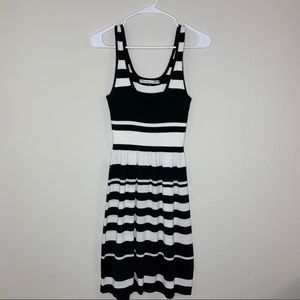 Trina Turk Striped Stretch Ribbed Knit Tank Dress